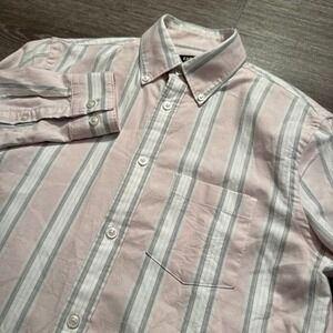 Express Shirt Mens XS Pink Striped Long Sleeve Button Up Casual Cotton Preppy